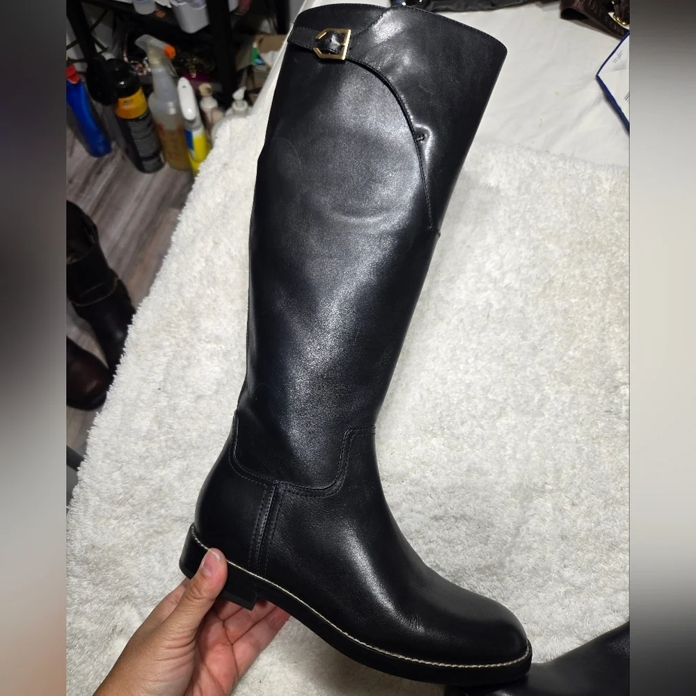 New COLE HAAN Knee Height Boots Women Sz 6B Black